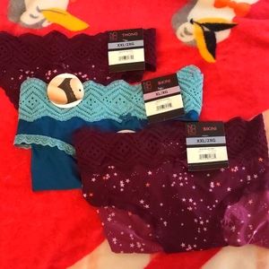 3 pairs No Boundaries Micro & Lace Panties NWT